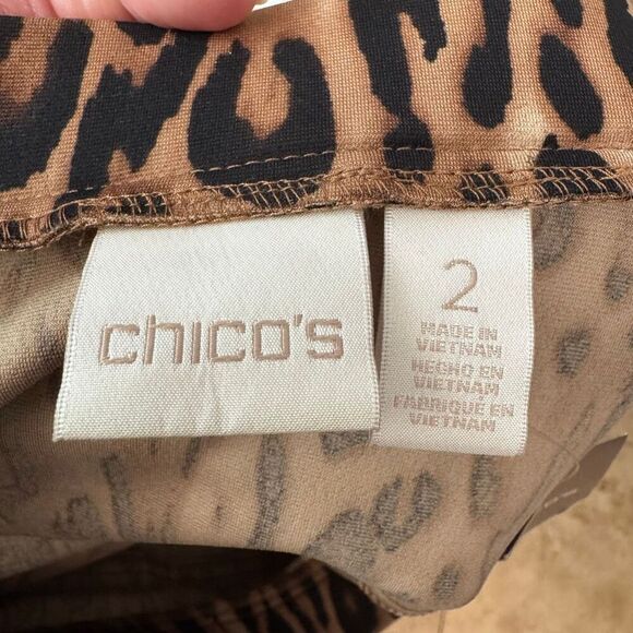 Chicos Size L Fringe Tassel Skirt Animal Print Brown Bachelorette Party Event - Picture 4 of 7